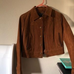 Suede brown crop top jacket